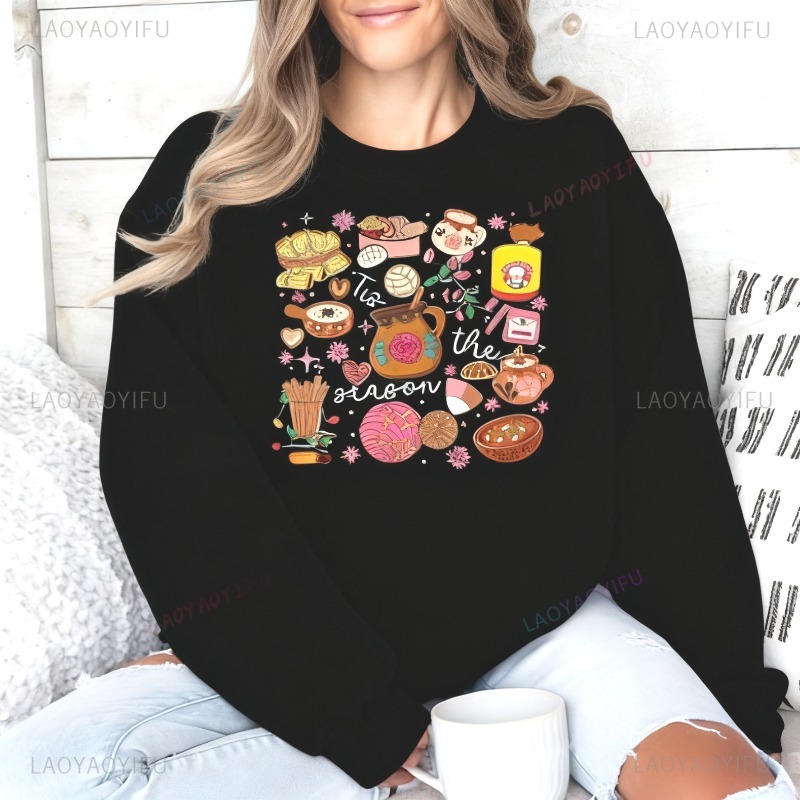 Xmas Food Snacks - Mexican Christmas Hoodie Party Foods Pullover