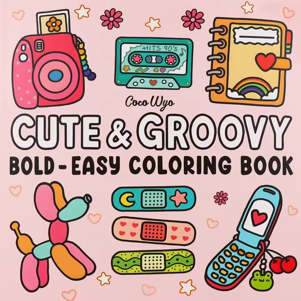 Food And Snacks Coloring Book - Cute Groovy Coloring Book Halloween Theme