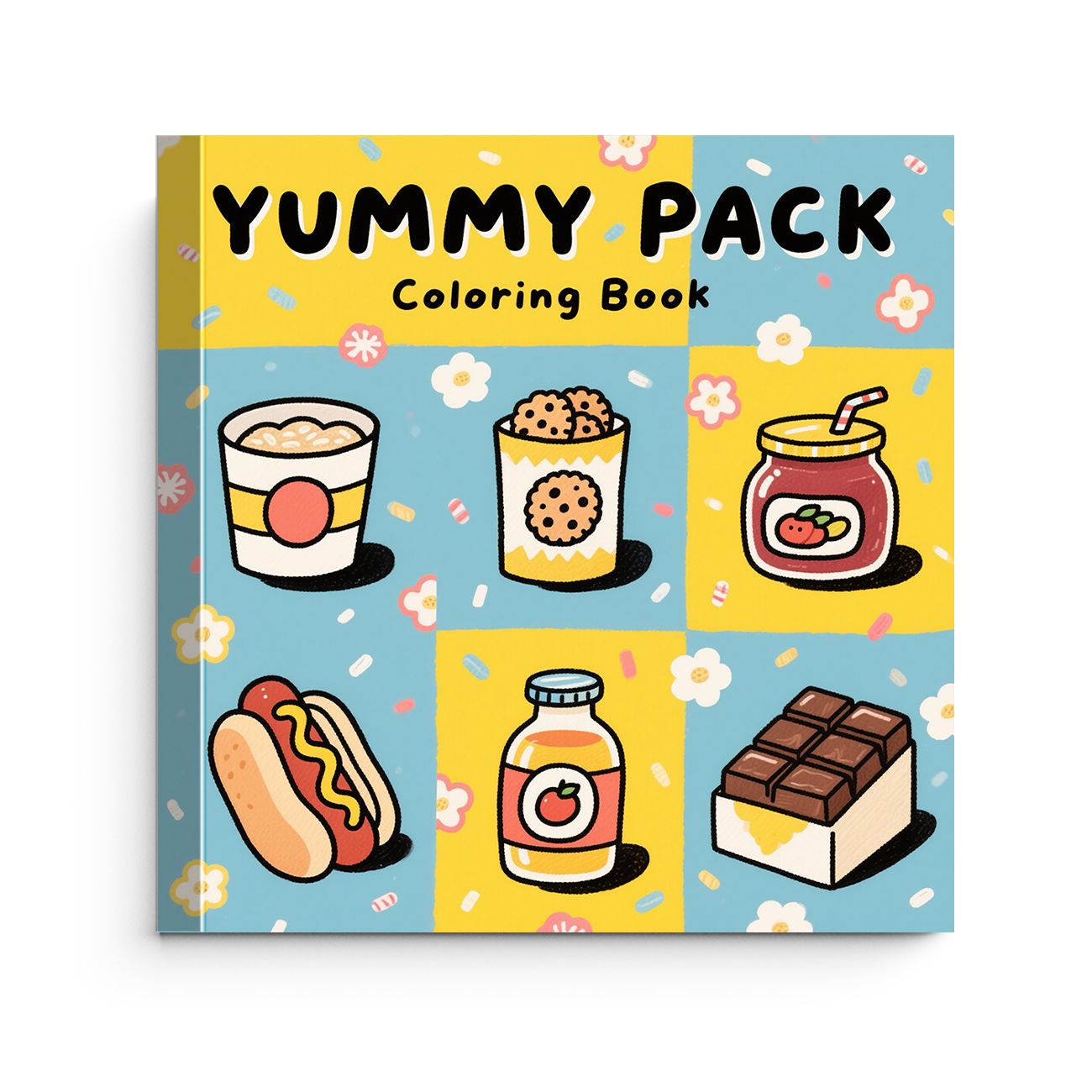 Food And Snacks Coloring Book - Yummy Pack Coloring Book, Delicious Snacks,