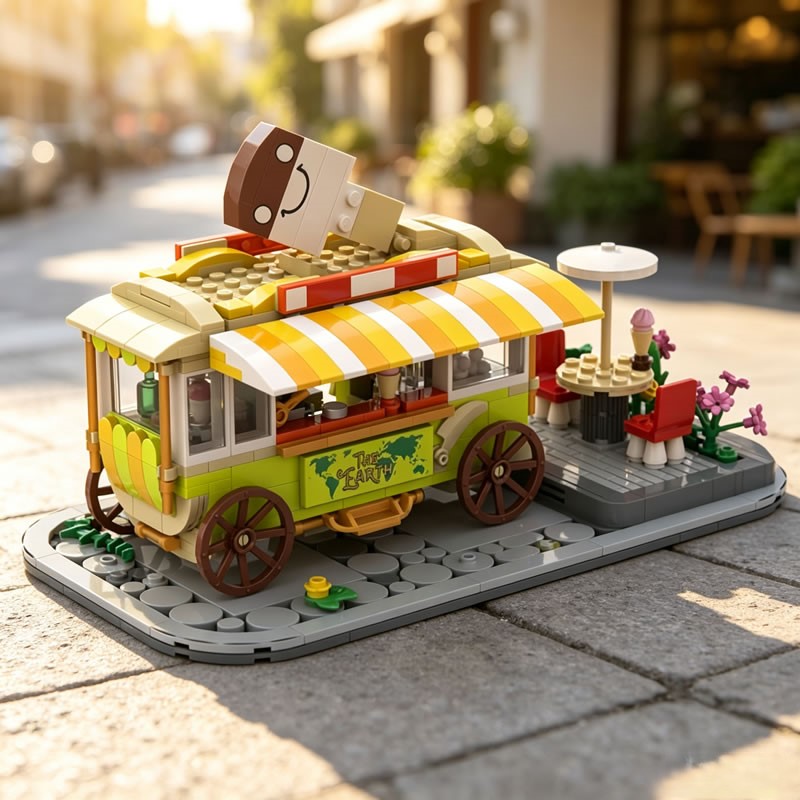 Xmas Food Snacks - Retro Dessert Food Cart Modular Street