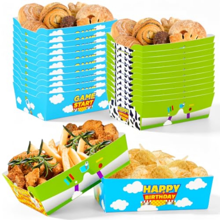 Food Snacks Party - 24 Pcs Cartoon Paper Food Tray
