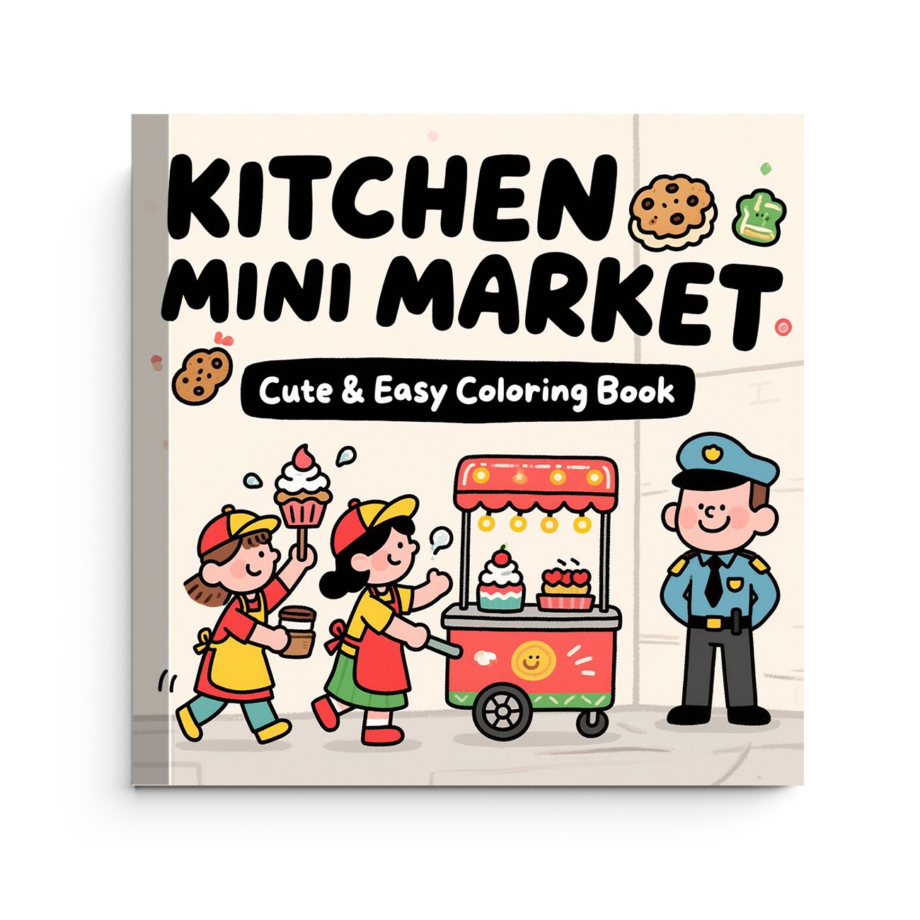 Food And Snacks Coloring Book - Kitchen Mini Market Cute & Easy