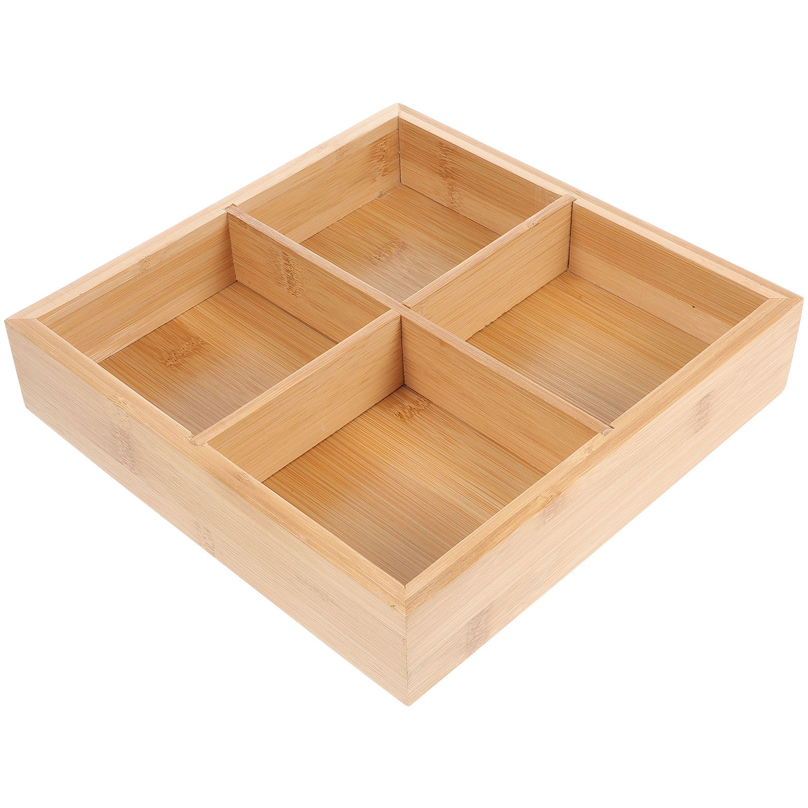 Bamboo Serving Tray with 6 Com - Food Snacks Party review and price