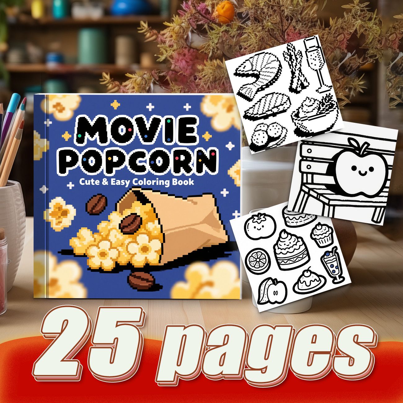 Movie Popcorn Cute & Easy Colo - Food And Snacks Coloring Book review and price