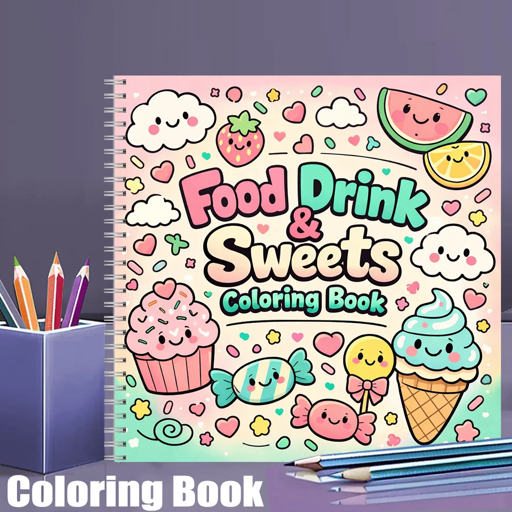 Coloring Book FOOD DRINK & SWE - Food And Snacks Coloring Book review and price