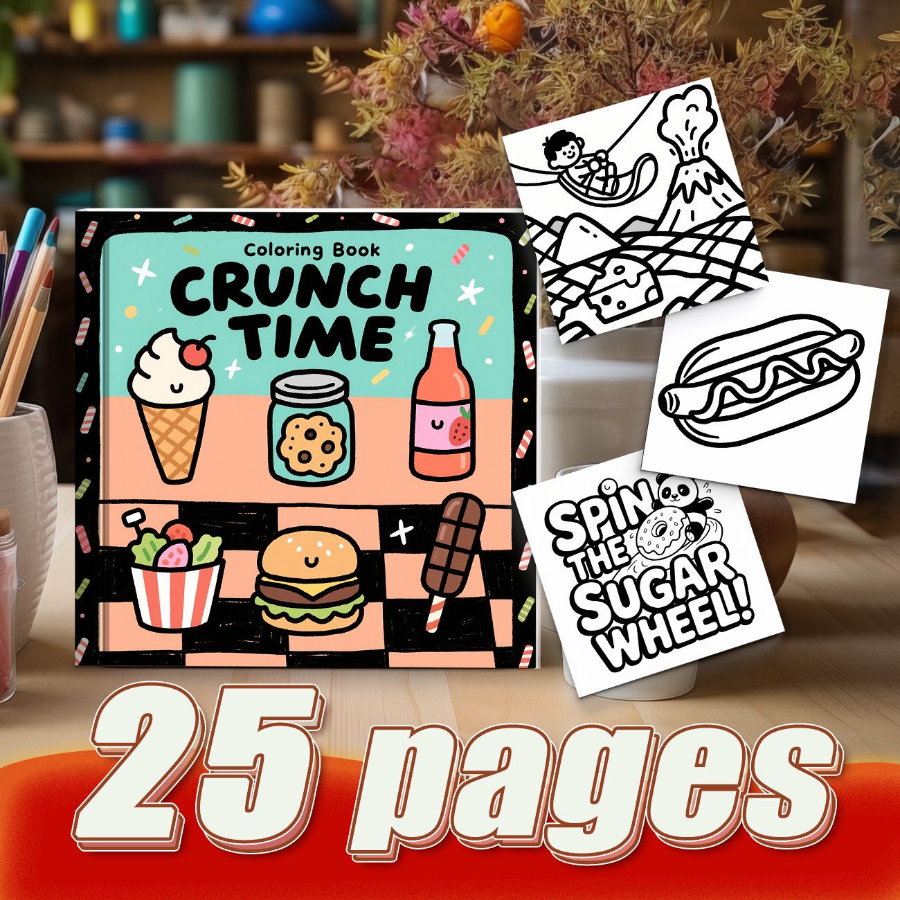 Crunch Time Coloring Book Cute - Food And Snacks Coloring Book review and price