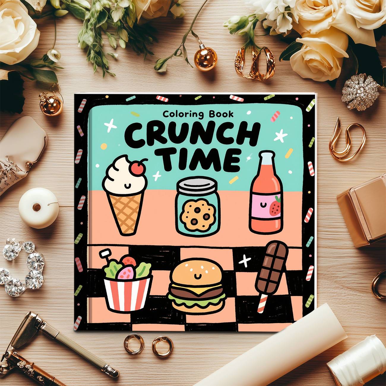 Crunch Time Coloring Book Cute - Food And Snacks Coloring Book review and price