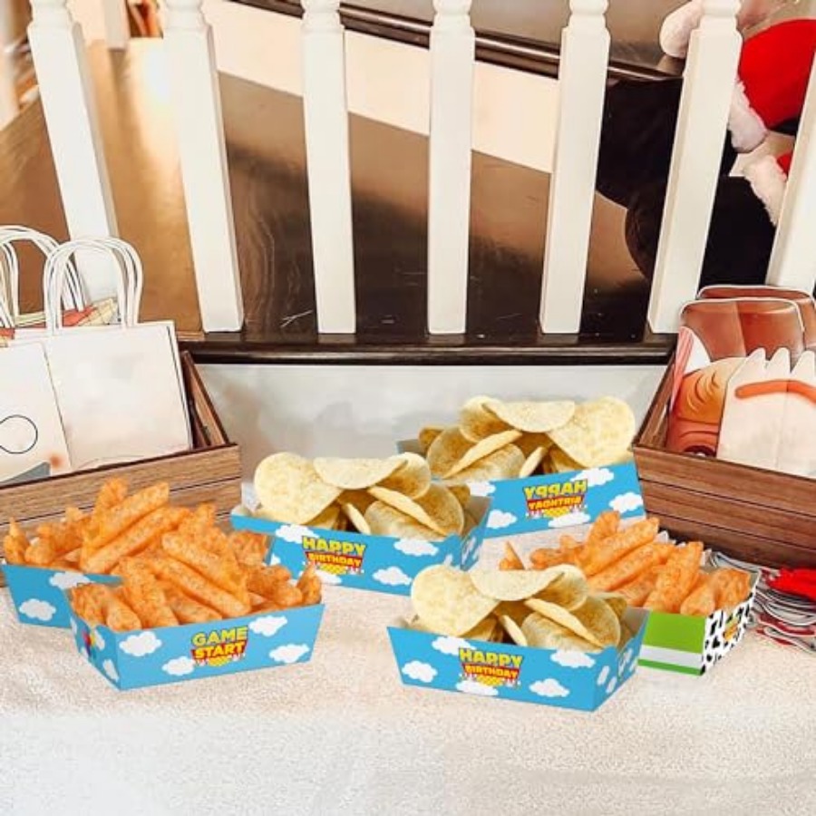 24 Pcs Cartoon Paper Food Tray - Food Snacks Party review and price