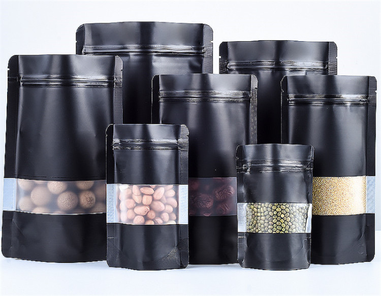 100PCS Stand-up Matte Black Al - Food Snacks Party review and price