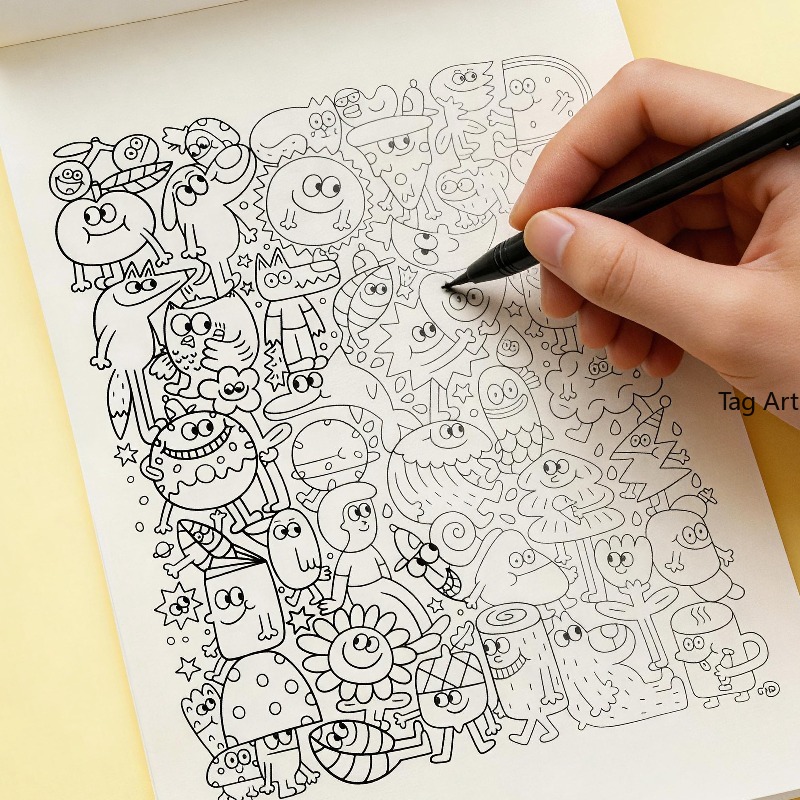 Anxious Relief Hand Picture Bo - Food And Snacks Coloring Book review and price