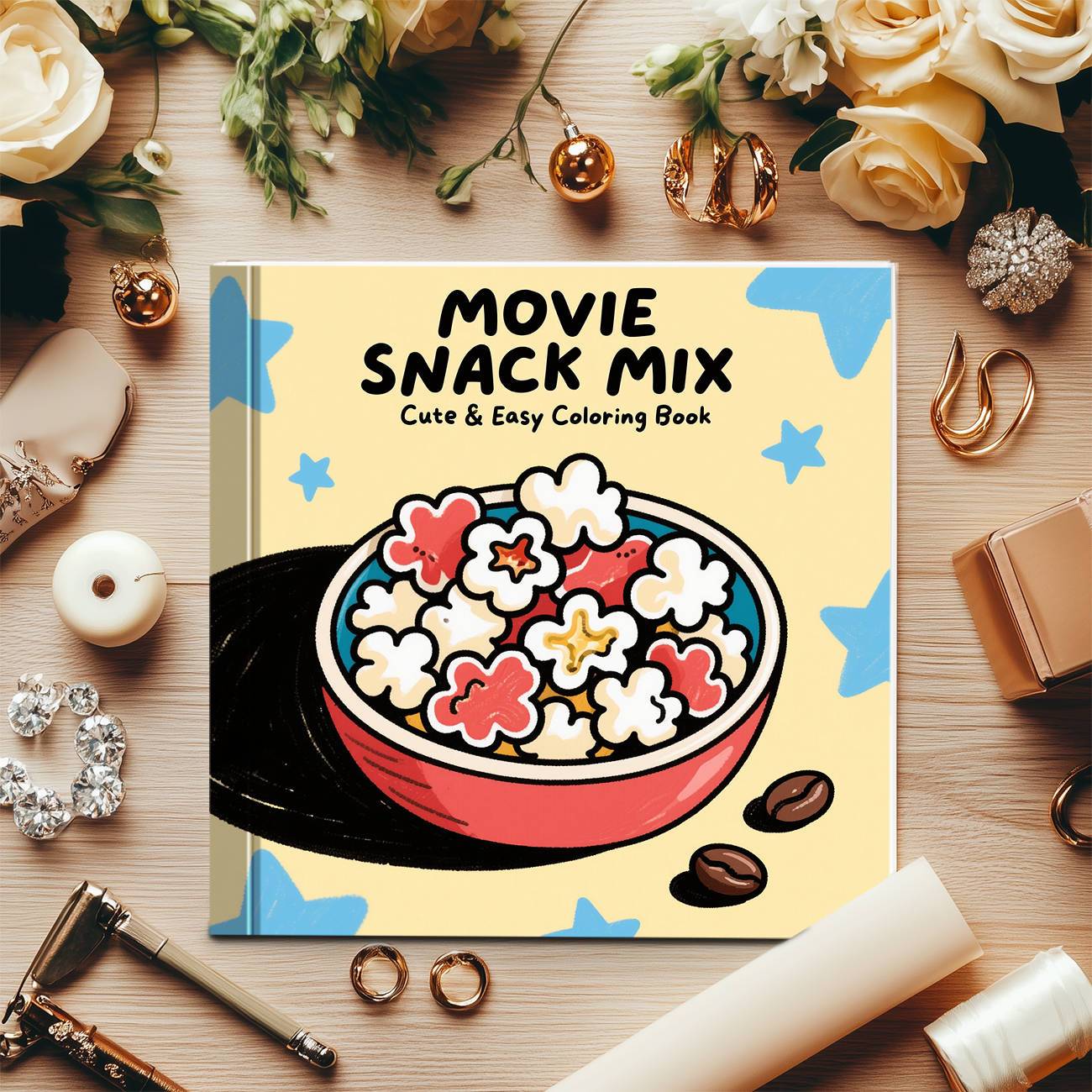 Movie Snack Mix Popcorn Bowl C - Food And Snacks Coloring Book review and price