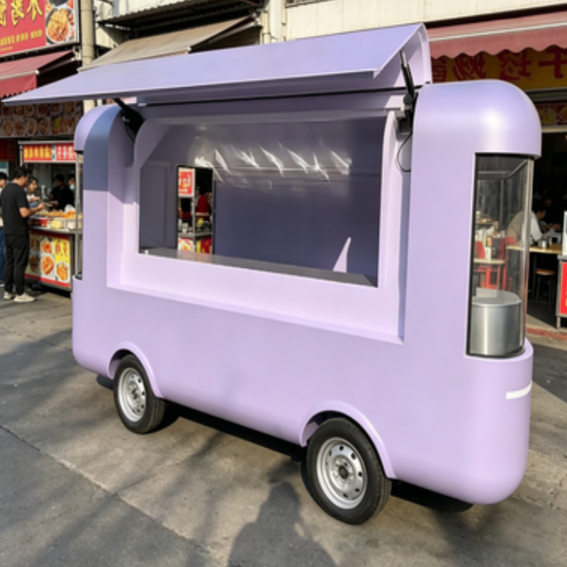 Round Movable Food Trailer Por - Food Snacks To Sell review and price