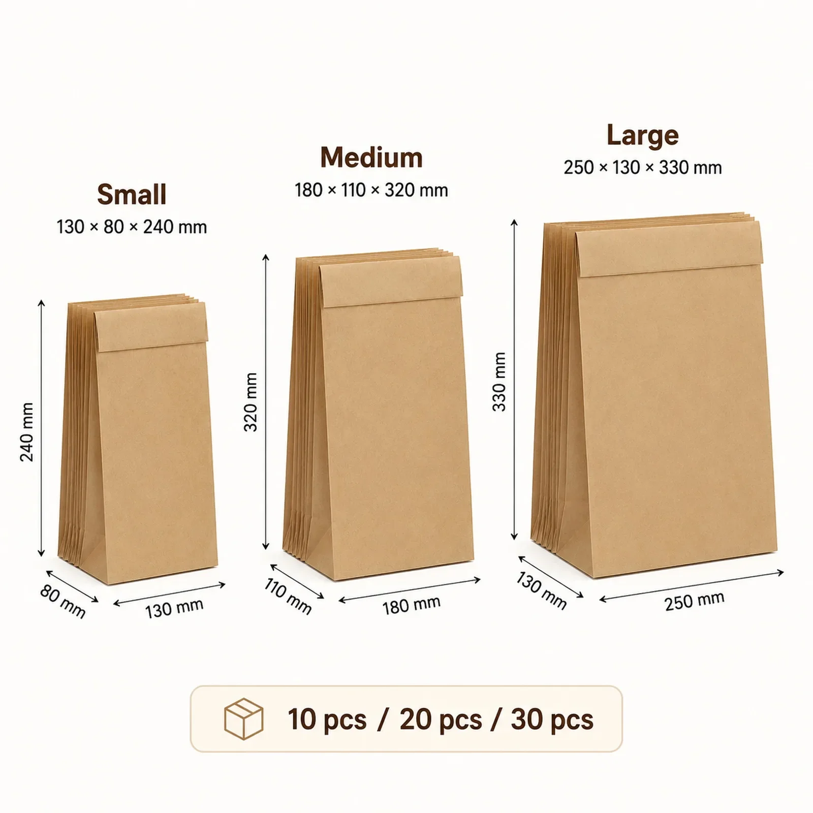 10-30Pcs Small Brown Kraft Pap - Food Snacks Party review and price
