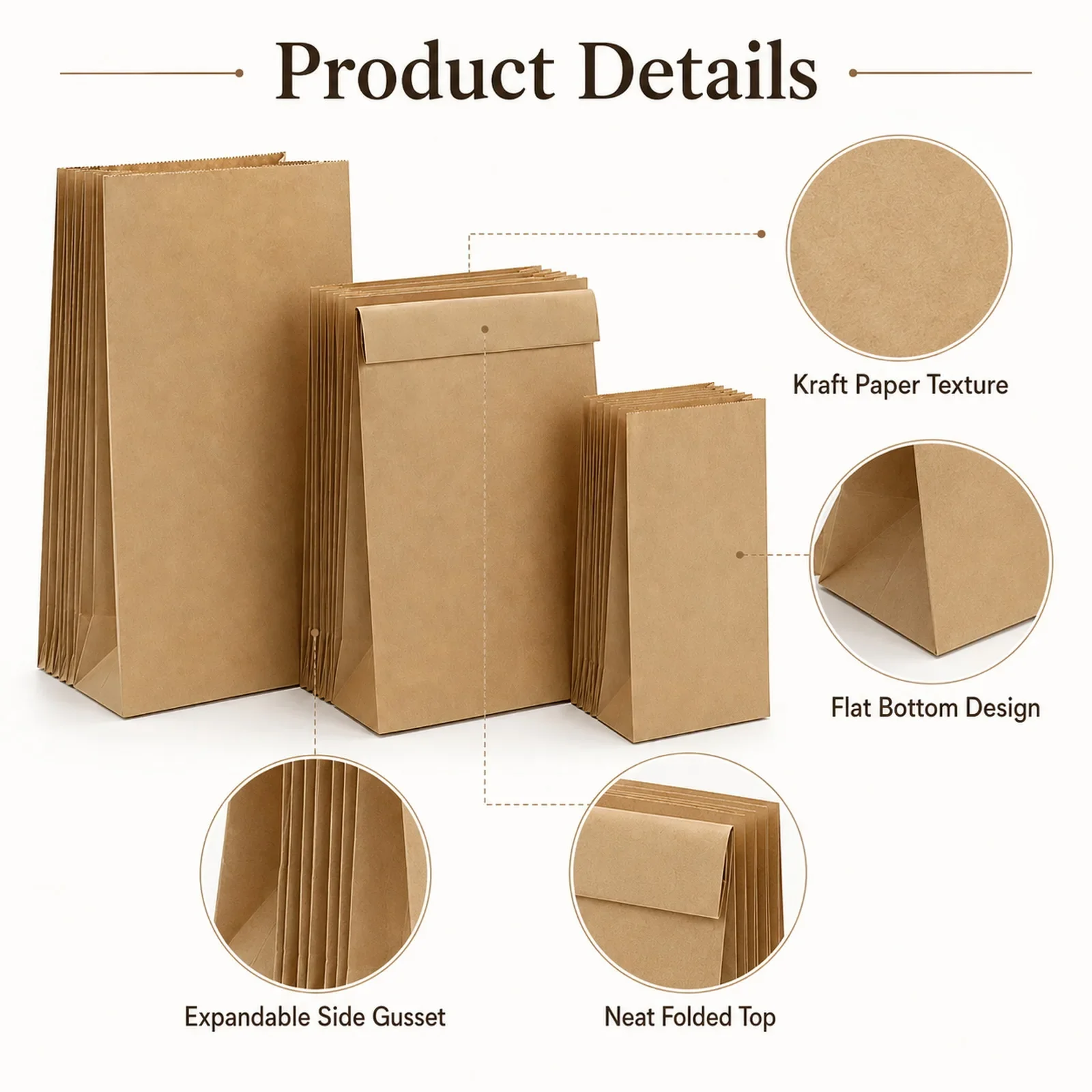 10-30Pcs Small Brown Kraft Pap - Food Snacks Party review and price