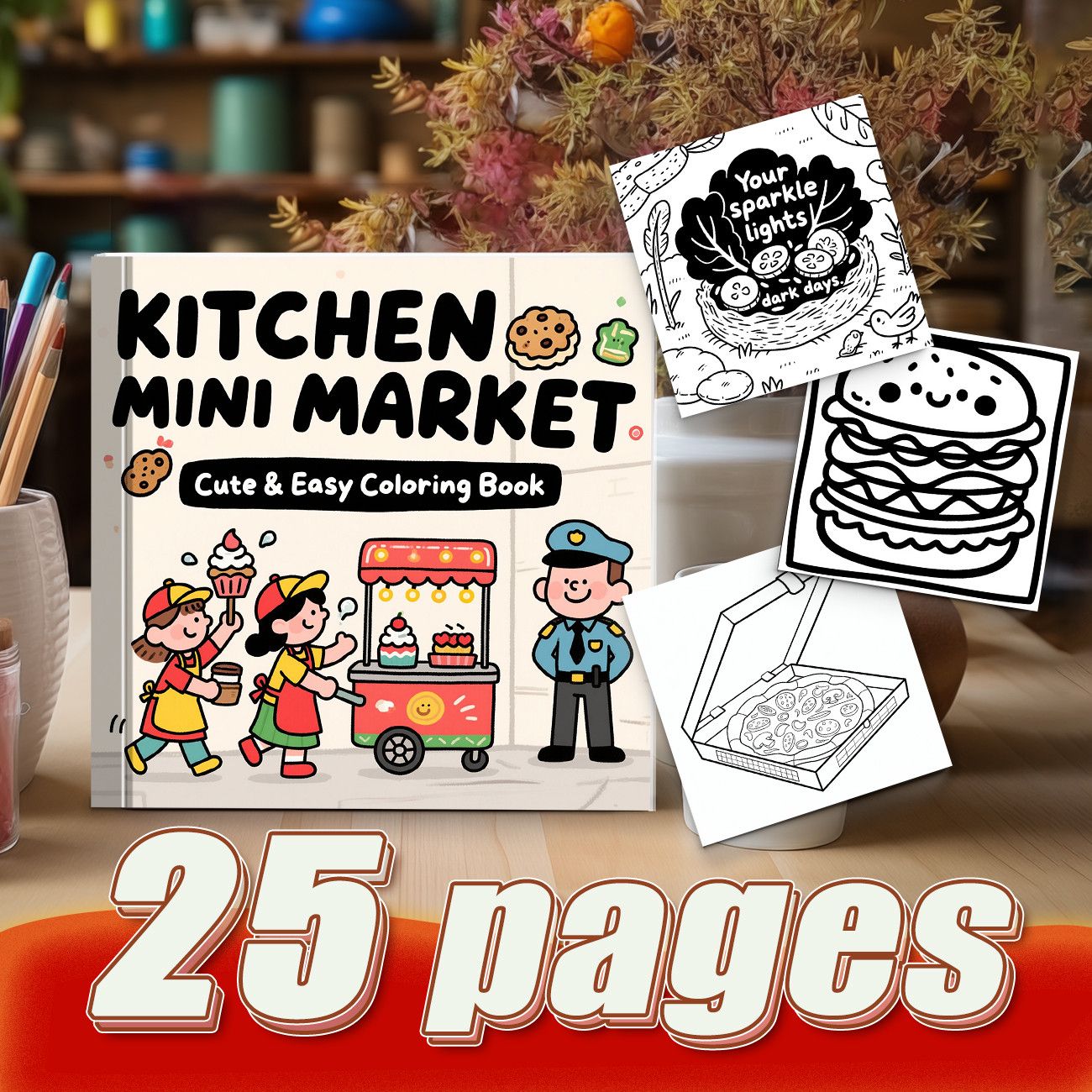 Kitchen Mini Market Cute & Eas - Food And Snacks Coloring Book review and price